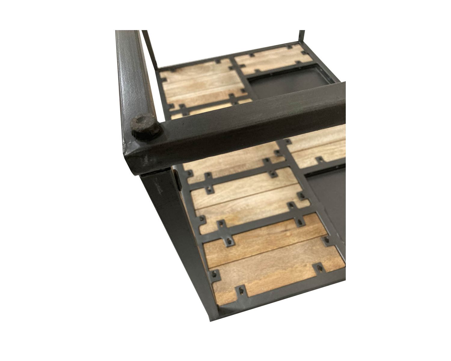 Mesa de centro rectangular de metal y madera con base etérea «Camaïeu»