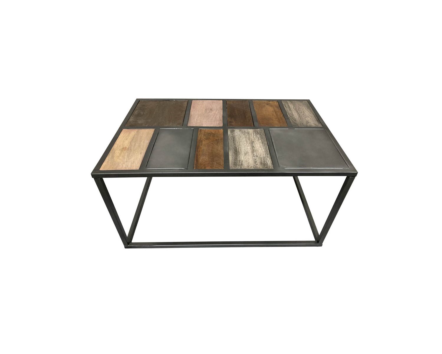 Mesa de centro rectangular de metal y madera con base etérea «Camaïeu»