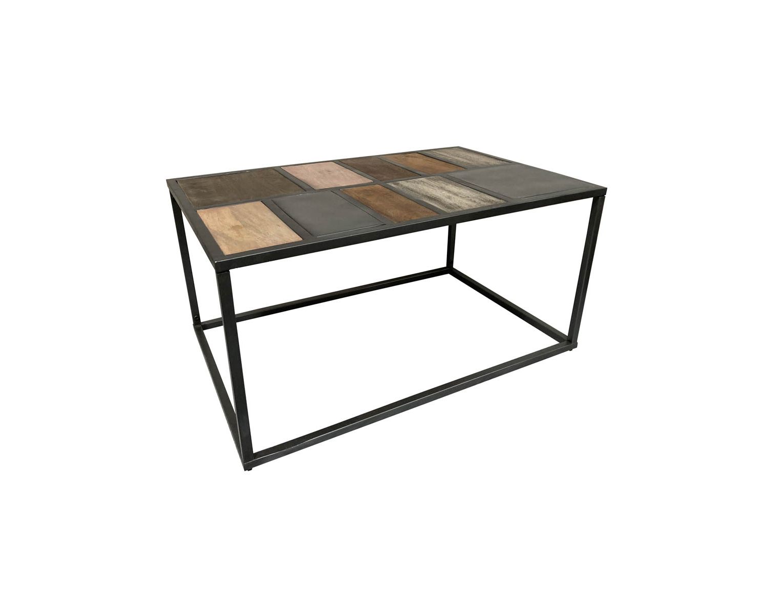 Mesa de centro rectangular de metal y madera con base etérea «Camaïeu»