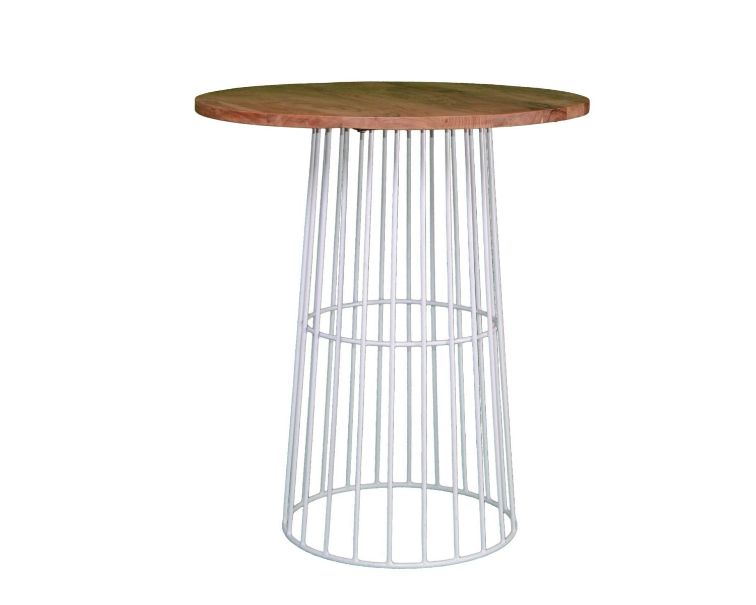 Mesa de bar de estilo loft de madera y metal blanco «Hello»