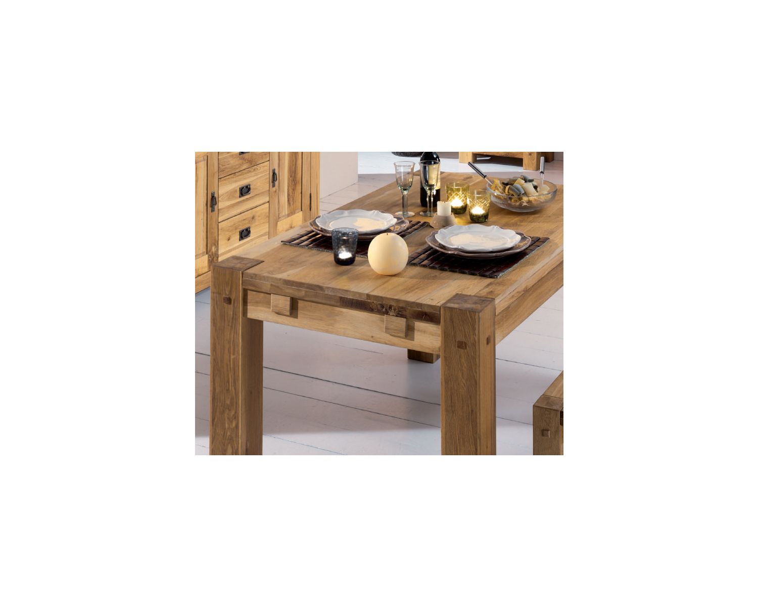 Mesa de comedor «Lodge Casita» de 150 cm en roble macizo aceitado