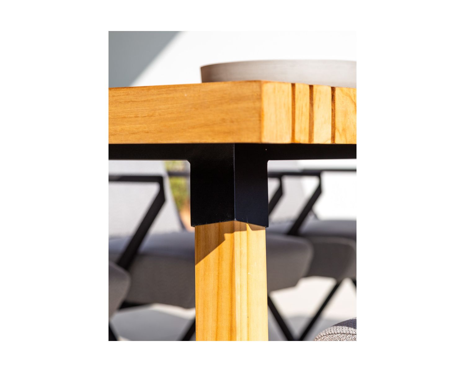 Mesa de comedor de exterior de teca maciza de 200 cm «Lombok»