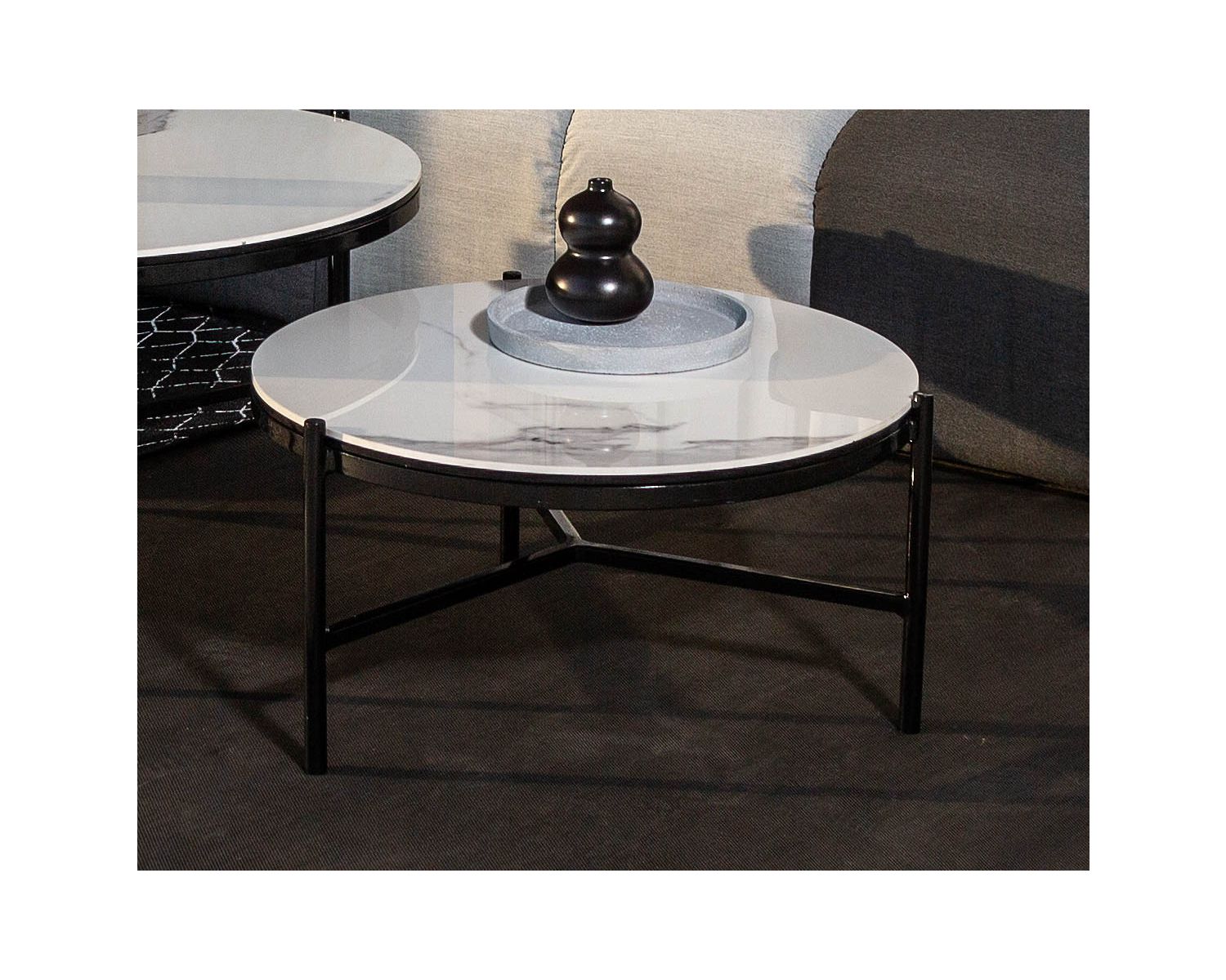 Mesa de centro de cerámica y aluminio, 60 de diámetro, «Lazy Beach»