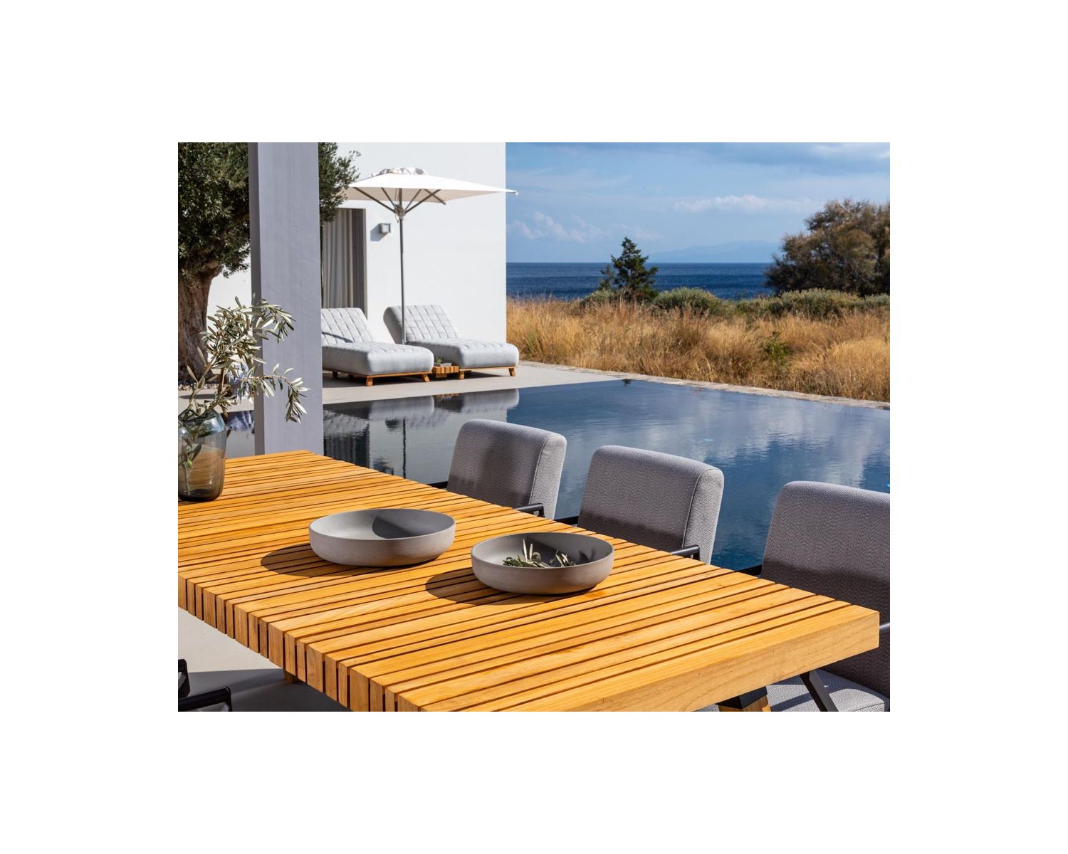 Mesa de comedor de exterior de teca maciza de 200 cm «Lombok»