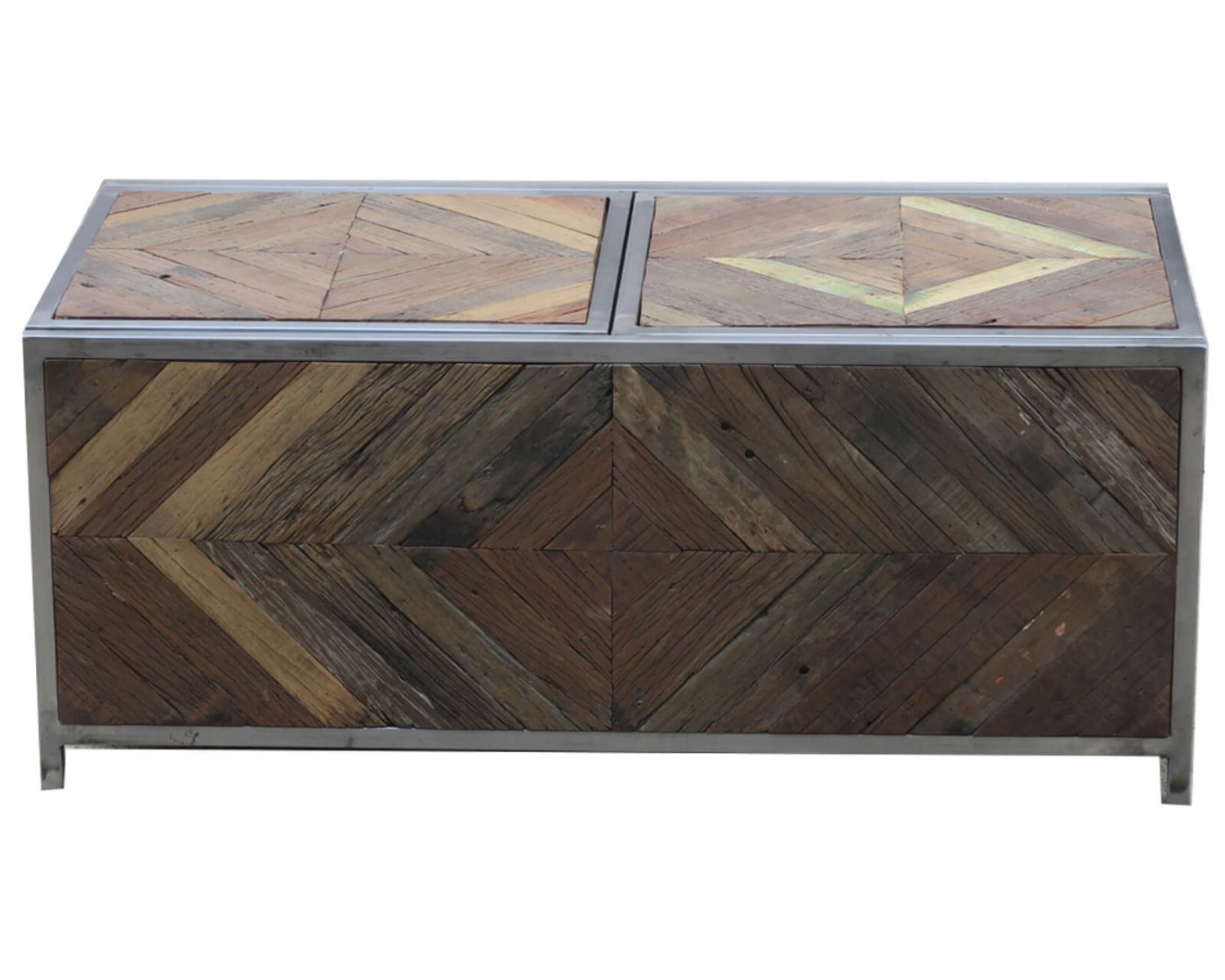 Mesa de centro tipo bar de metal y madera industrial de 100 cm «Wood»