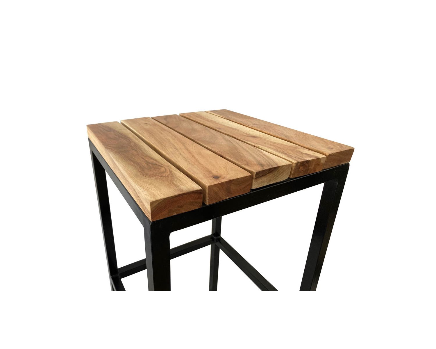 Taburete de bar de metal y madera exótica «Garden»