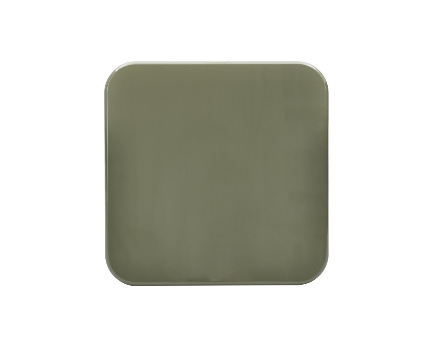 Mesa de centro cuadrada de 70 cm, de estilo minimalista, en color verde salvia «Nalya», con una base escultural
