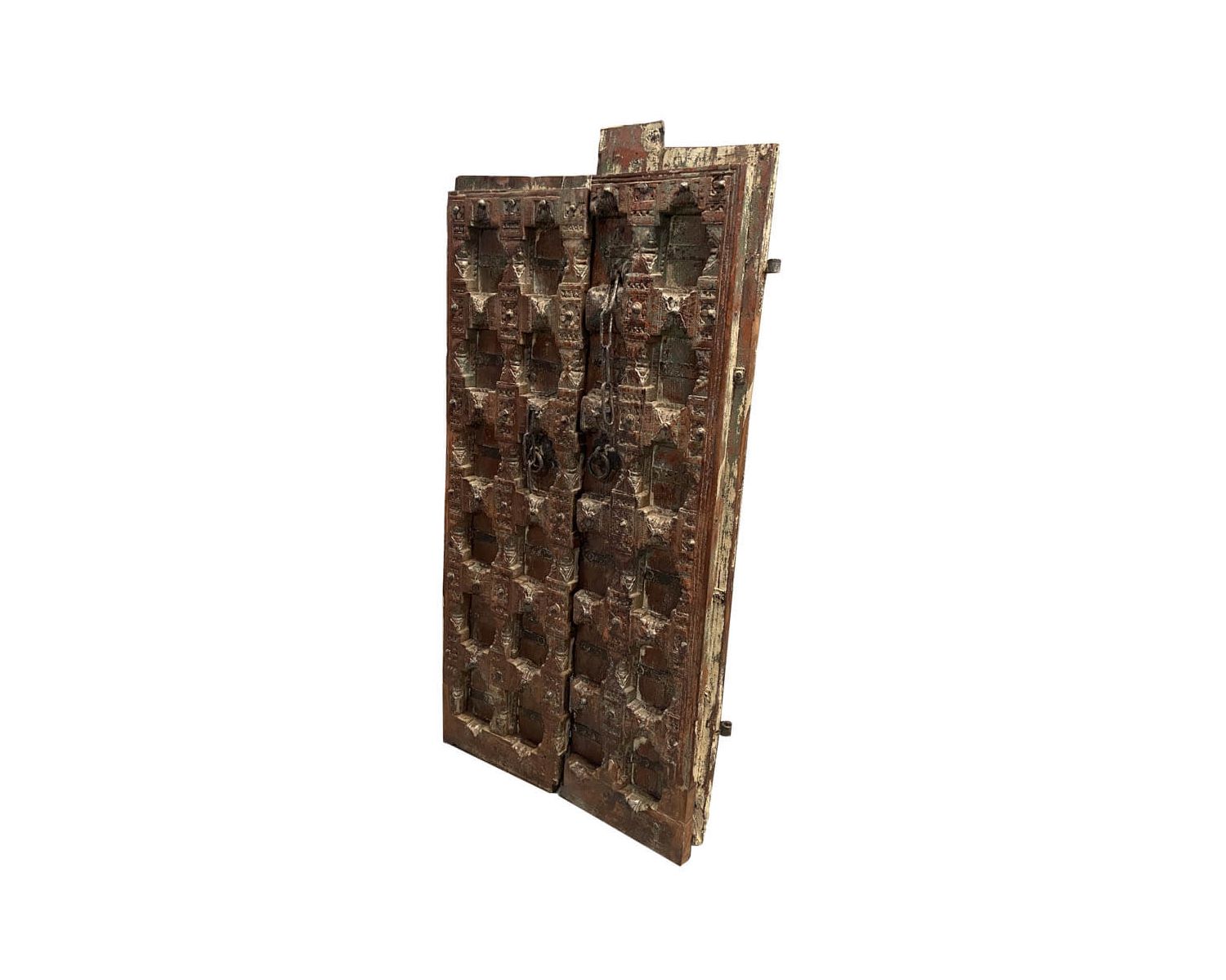 Puerta tradicional india de madera maciza y metal «Puerta antigua»