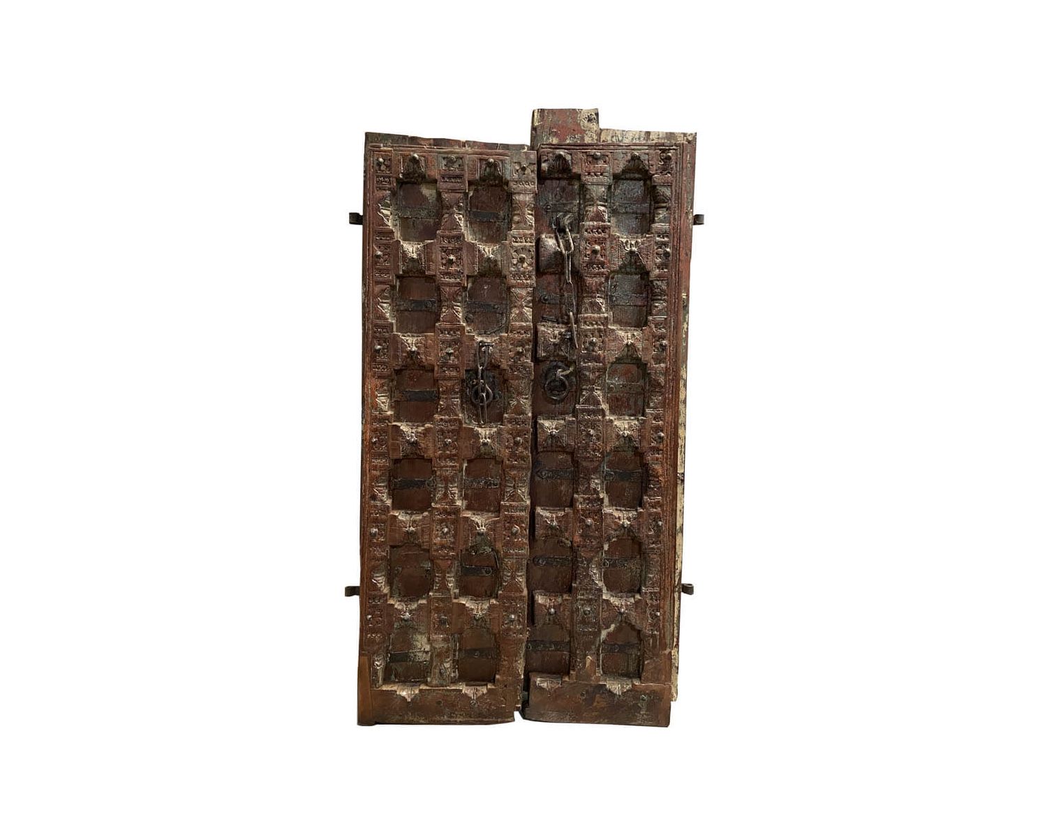 Puerta tradicional india de madera maciza y metal «Puerta antigua»