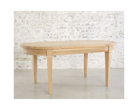 Mesa ovalada de roble macizo con extensiones «Artisan» 
