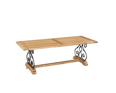 Mesa de centro de hierro forjado y roble macizo «Antique»