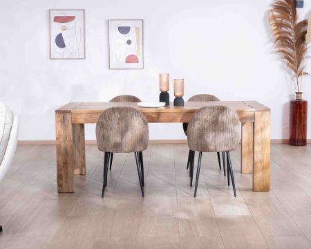 Mesa de comedor extensible de madera de mango oscuro «Jappy», de 160 a 250 cm