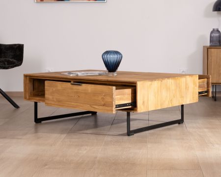 Mesa de salón con espacio de almacenamiento «Bahia» de teca natural