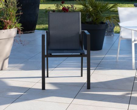 Silla de jardín de aluminio y tejido en color antracita «Campobello»