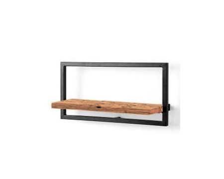 Estantería de pared de madera y metal, de 65 cm de largo, con un diseño elegante y minimalista «Minerva»