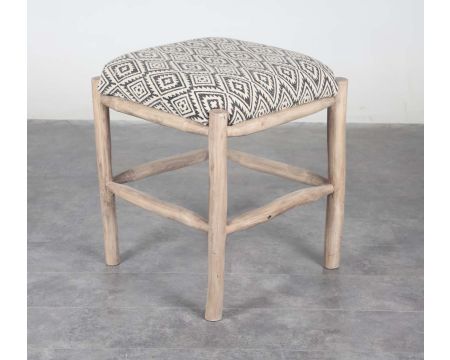 Puf cuadrado de tela «Clothaire»
