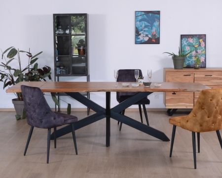 Mesa de acacia con extensiones de 180-260 cm «Alya»