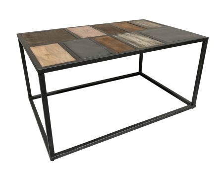 Mesa de centro rectangular de metal y madera con base etérea «Camaïeu»