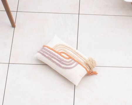 Cojín decorativo «Ethnic» de algodón de colores y bordado, 50 x 30 cm