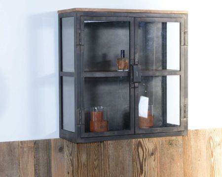 Vitrina de dos puertas de metal antracita y cristal «Black Cook»