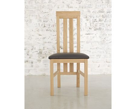 Silla con asiento de PU gris «Stockholm»