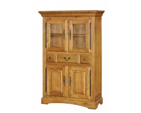 Vitrina de 4 puertas de roble macizo «Antique»