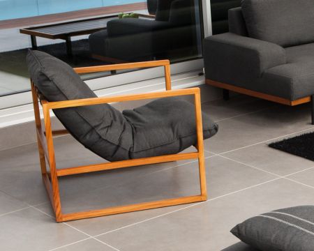 Sillón de jardín de teca y tela Sunbrella «Maluku Island»