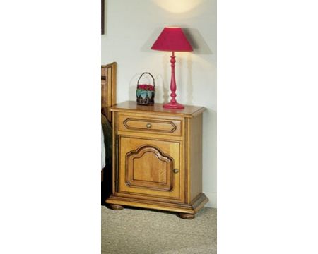 Mesita de noche de roble con 1 puerta a la izquierda y 1 cajón «Rustic»