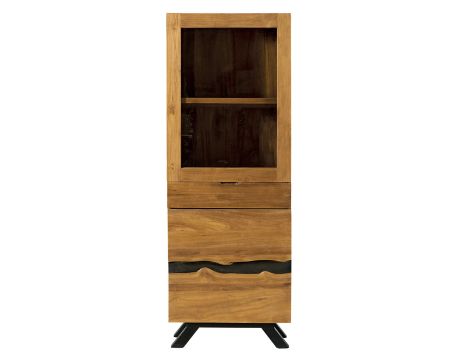 Estantería de teca con puertas de cristal «Copley»
