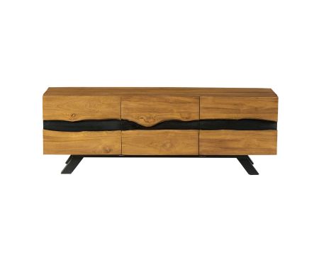 Mueble para la tele de 160 cm de teca reciclada «Copley», con un estilo natural y rústico