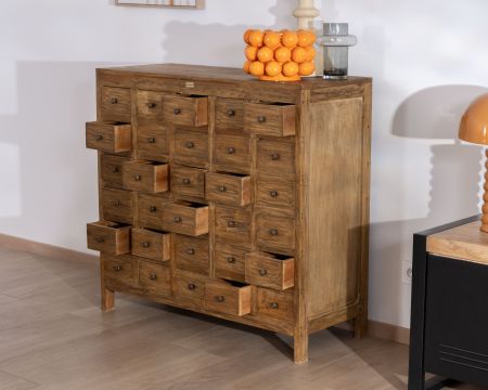 Cómoda de boticario con 30 cajones de madera de caoba «Lacilo»