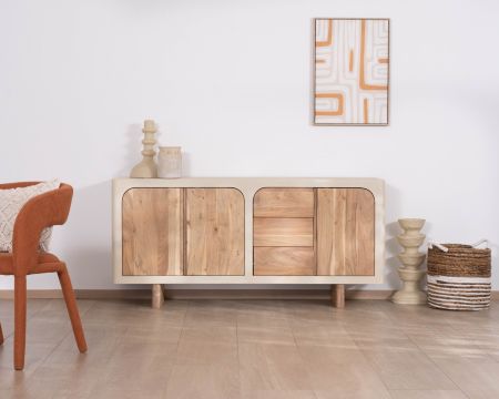 Aparador de 170 cm de estilo orgánico con acabado de hormigón pulido «Miona»