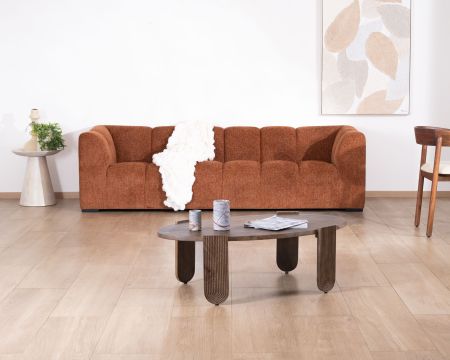 Sofá de 3 plazas de tela bouclé color óxido «Enjoy Home»