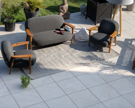 Conjunto de sofá y sillón de jardín de tela gris oscuro «Aristochair»