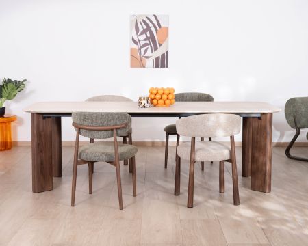 Mesa de comedor rectangular de 240 cm con diseño minimalista «Arpège»