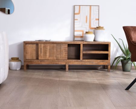 Mueble para la tele de madera maciza de mango, estilo étnico chic «Aruna» 