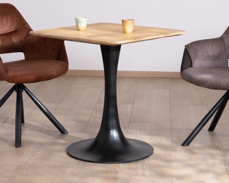 Mesa cuadrada de estilo bistró en madera de mango natural «Piccadilly», 70 cm