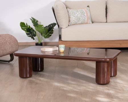 Mesa de centro rectangular con acabado de pintura brillante «Cyléa»