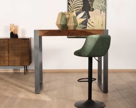 Mesa alta rectangular de estilo industrial, de metal y madera, «Industry» 