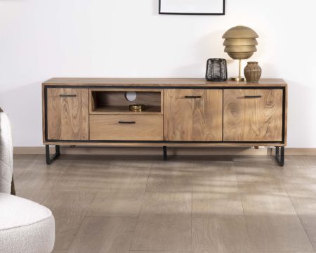 Mueble de televisión de estilo industrial de acacia de 180 cm «Baltik»