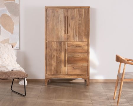 Pequeño aparador bajo de estilo escandinavo de madera de acacia «Melody»