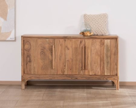 Aparador de diseño minimalista de acacia «Melody», 3 puertas, 145 cm