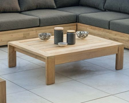 Mesa de centro rectangular para exterior de teca «Zénith», 110 cm
