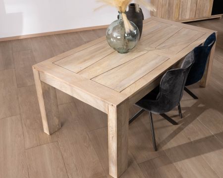Mesa de comedor extensible de 160 a 250 cm de madera de mango «Jappy»
