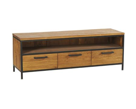 Mueble para la tele de teca maciza reciclada de 150 cm «Roster»
