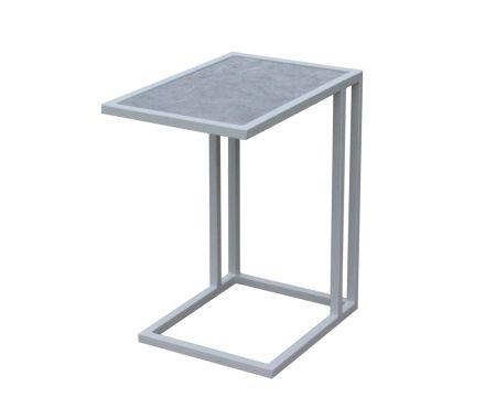 Mesita auxiliar blanca con tablero de cerámica «Terrasse»