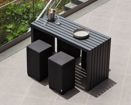 Conjunto de mesa y taburetes altos para exterior de 4 plazas «Java Island»