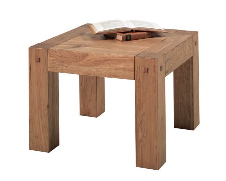 Mesa de centro cuadrada de roble macizo aceitado «Lodge Casita», 60 x 60 cm