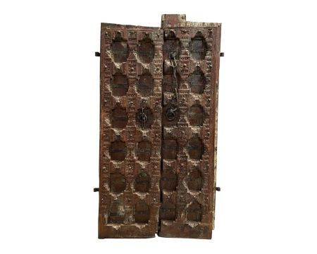 Puerta tradicional india de madera maciza y metal «Puerta antigua»