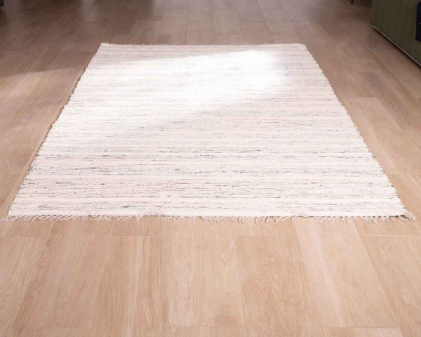 Gran alfombra tejida a mano de algodón y yute «Solira», de 300 x 200 cm